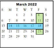 District School Academic Calendar for Sonora Elementary for March 2022