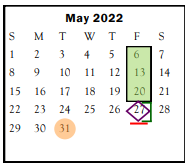 District School Academic Calendar for Sonora High School for May 2022