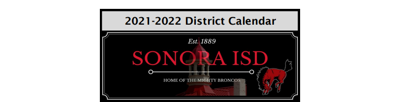 District School Academic Calendar for Sonora Junior High