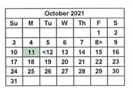 District School Academic Calendar for South San Antonio High School for October 2021