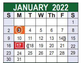 District School Academic Calendar for Hidden Cove Elementary for January 2022