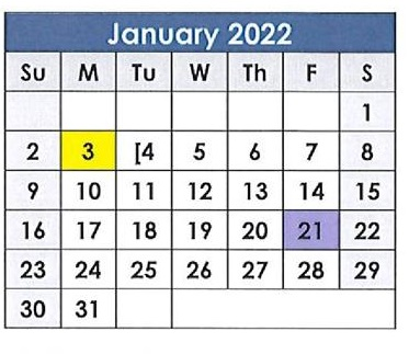 District School Academic Calendar for Gus Birdwell Elementary for January 2022
