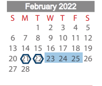 District School Academic Calendar for Splendora Junior High for February 2022