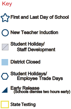 District School Academic Calendar Legend for Splendora Intermediate