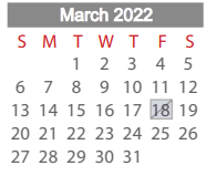 District School Academic Calendar for Project Restore for March 2022