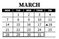 District School Academic Calendar for Havermale Alternative Sch for March 2022