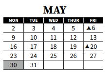 District School Academic Calendar for The Healing Lodge for May 2022