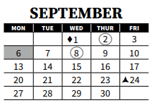 District School Academic Calendar for Bryant Center for September 2021