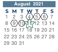 District School Academic Calendar for Spring High School for August 2021