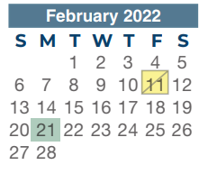 District School Academic Calendar for Smith Elementary for February 2022