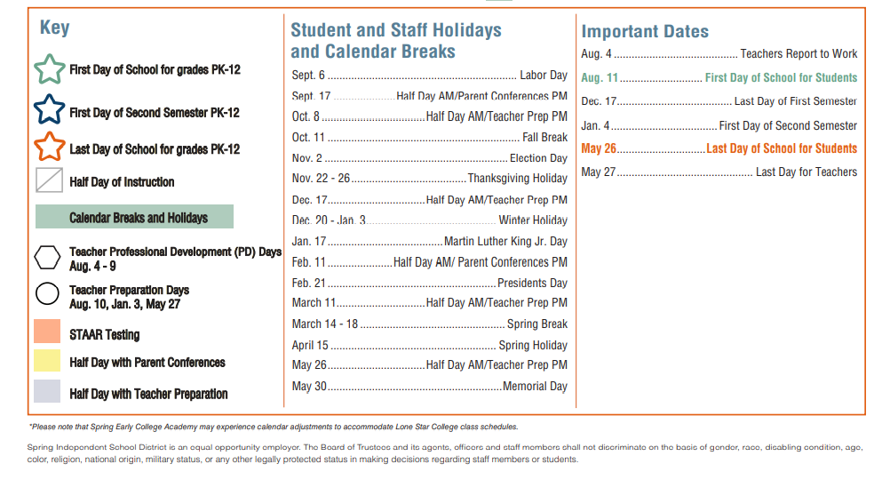 District School Academic Calendar Key for Milton Cooper Elementary