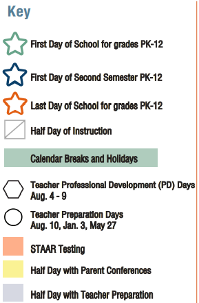 District School Academic Calendar Legend for Spring High School