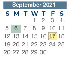 District School Academic Calendar for Spring High School for September 2021