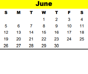 District School Academic Calendar for Stratford High School for June 2022