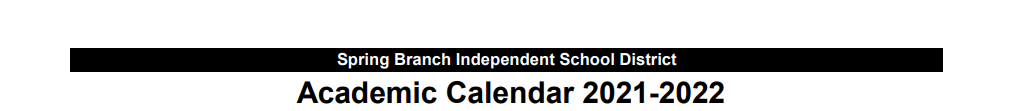 District School Academic Calendar for Spring Branch Elementary