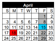 District School Academic Calendar for Spring Hill Intermediate for April 2022