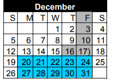 District School Academic Calendar for Spring Hill Daep for December 2021