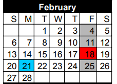 District School Academic Calendar for Spring Hill Daep for February 2022