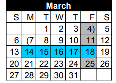 District School Academic Calendar for Spring Hill Daep for March 2022