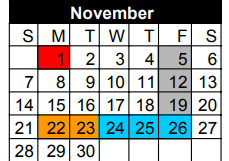 District School Academic Calendar for Spring Hill Primary for November 2021