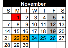 District School Academic Calendar for Spring Hill Middle for November 2021