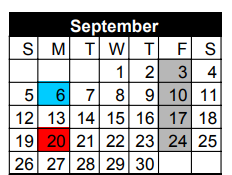 District School Academic Calendar for Spring Hill Primary for September 2021