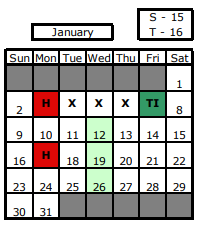 District School Academic Calendar for Lanphier High School for January 2022