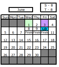 District School Academic Calendar for Springfield Southeast High Sch for June 2022