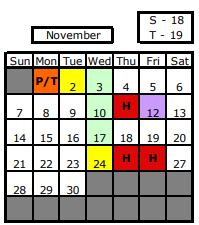 District School Academic Calendar for Southern View Elem School for November 2021