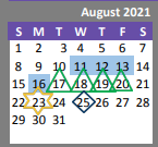 District School Academic Calendar for Mark Twain ELEM. for August 2021