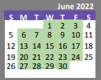 District School Academic Calendar for Central High for June 2022