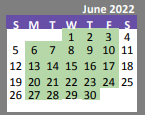 District School Academic Calendar for Wilder ELEM. for June 2022