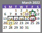 District School Academic Calendar for Field ELEM. for March 2022