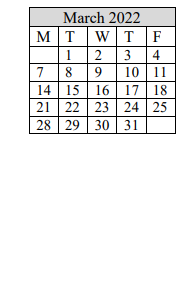 District School Academic Calendar for Arthur T Talmadge for March 2022