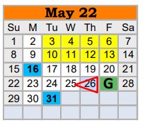 District School Academic Calendar for Springtown Reno Elementary for May 2022