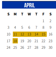 District School Academic Calendar for ST. Tammany Junior High School for April 2022