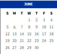 District School Academic Calendar for Pearl River High School for June 2022