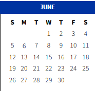 District School Academic Calendar for ST. Tammany Junior High School for June 2022