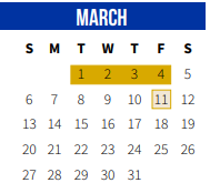 District School Academic Calendar for Fontainebleau Junior High School for March 2022
