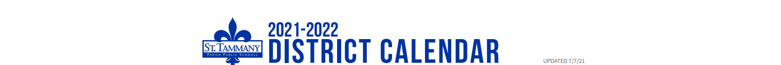 District School Academic Calendar for ST. Tammany Junior High School