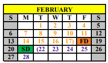 District School Academic Calendar for Oliver Elementary for February 2022
