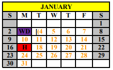 District School Academic Calendar for Stamford Middle School for January 2022