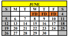 District School Academic Calendar for Oliver Elementary for June 2022