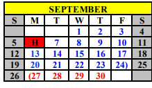 District School Academic Calendar for Stamford Middle School for September 2021