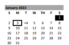 District School Academic Calendar for Stanton High School for January 2022