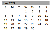 District School Academic Calendar for Stanton Elementary for June 2022