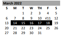 District School Academic Calendar for Stanton Middle for March 2022