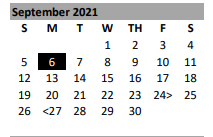 District School Academic Calendar for Stanton Elementary for September 2021
