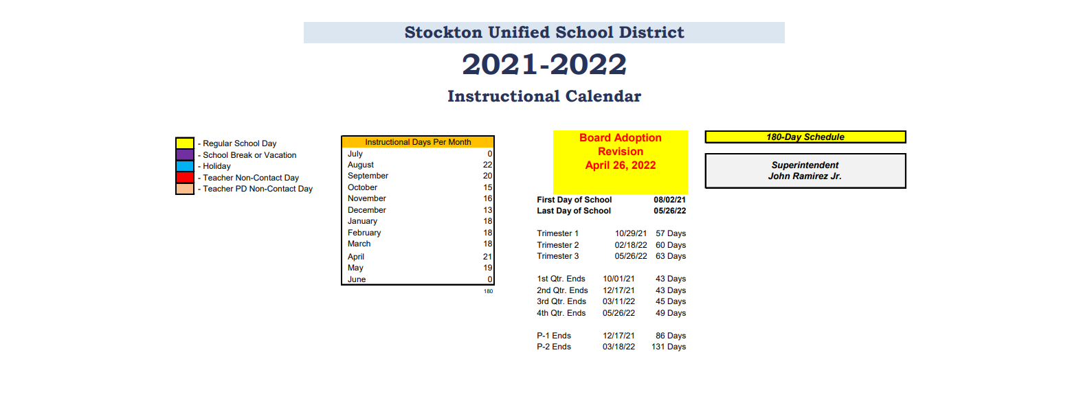 District School Academic Calendar Key for Mckinley Elementary