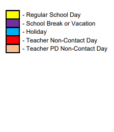 District School Academic Calendar Legend for Tyler Skills Elementary